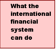 Text Box: What the international financial system ??can do??